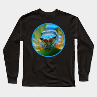 Metallic Blue Jumper Thiania bhamoensis Long Sleeve T-Shirt